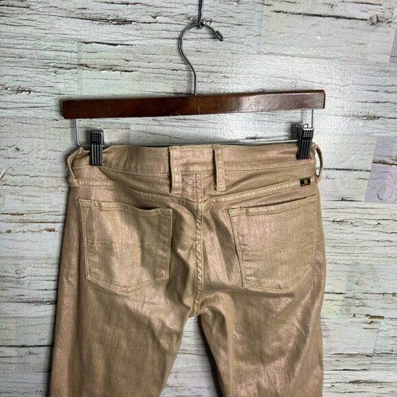 Lucky  Brand Charlie Skinny Jeans size 4/27 gold brown - Picture 7 of 9